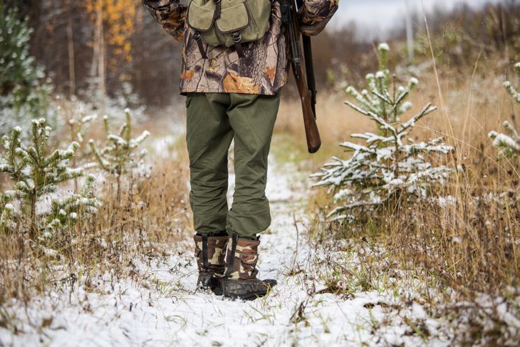 hunt during the snowfall